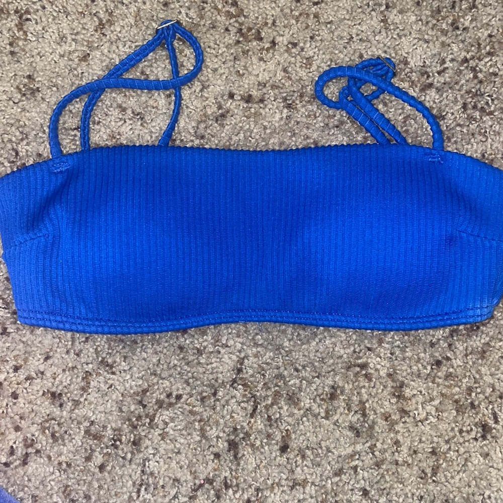 Hollister Swim Blue Ribbed Swim Top